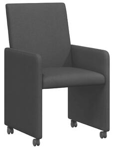 Étkezőszékek kerékkel 2 pcs Fekete 57 x 66 x 94 cm szövet