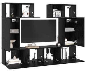 TV szekrény garnitúra 6 pcs Musta tammi 80 x 30 x 30 cm Faanyag