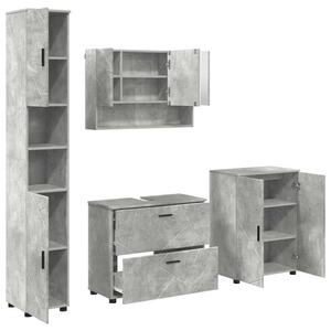 Fürdőszoba bútor szett 4 pcs Beton szürke 30 x 35 x 192 cm