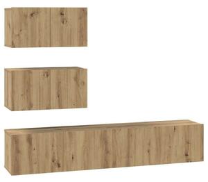 TV szekrény garnitúra 4 pcs kézműves tölgy 80 x 30 x 30 cm