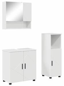 Fürdőszoba bútor szett 3 pcs Magasfényű fehér 61 x 35 x 64 cm