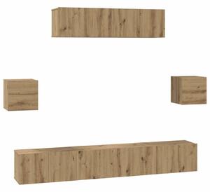 TV szekrény garnitúra 7 pcs kézműves tölgy 80 x 30 x 30 cm