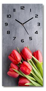 Téglalap alakú üvegóra Piros tulipánok