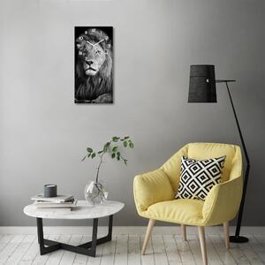 Négyszögletes fali üvegóra Portré egy oroszlán