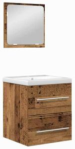 Fürdőszoba bútor szett 2 pcs Régi fa 41 x 38.5 x 48 cm Faanyag