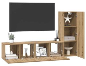 TV szekrény garnitúra 3 pcs kézműves tölgy 60 x 30 x 30 cm
