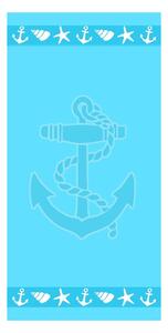Kék frottír pamut strandtörölköző 70x140 cm Anchor – B.E.S