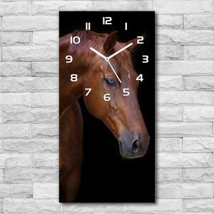 Négyszögletes fali üvegóra Barna ló