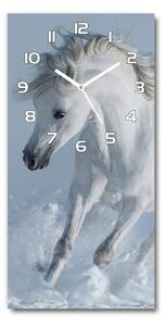Téglalap alakú üvegóra Fehér ló galopp