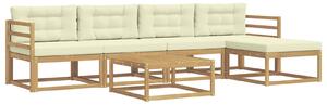 VidaXL Kültéri kanapé szett 6 pcs Fehér és Krém színű 79 x 79 x 37 cm