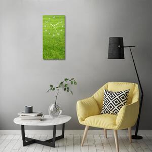 Négyszögletes fali üvegóra Zöld fű