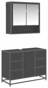 Fürdőszoba bútor szett 2 pcs Musta tammi 80 x 33 x 60 cm