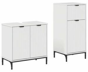 Fürdőszoba bútor szett 2 pcs Magasfényű fehér 39.5 x 36 x 88 cm