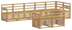 VidaXL Kültéri kanapé szett 8 pcs Fehér 306 x 128,5 x 73 cm