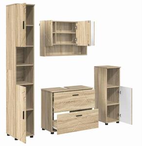 Fürdőszoba bútor szett 4 pcs sonoma tölgy 30 x 35 x 192 cm