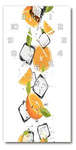 Függőleges üvegóra Narancs és jég
