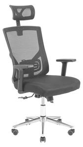 Roger ergonomikus irodai szék, RONDI, hálós háttámlával, állítható deréktámasszal, Anyfix mechanizmussal, fekete
