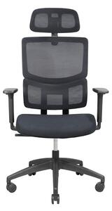 Ergonomikus irodai szék Concept, RONDI, hálós háttámlával, állítható deréktámasszal, Synсhro mechanizmussal, fekete