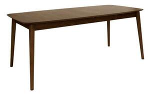 Asztal Oakland 806, Dió, 75x90x180cm, Hosszabbíthatóság, Természetes fa furnér, Közepes sűrűségű farostlemez, Váz anyaga, Kaucsuk