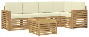 VidaXL Kültéri kanapé szett 6 pcs Fehér és Krém színű 59 x 59 x 37 cm