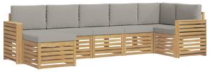 VidaXL Kültéri kanapé szett 7 pcs Fehér és Világosszürke