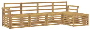 VidaXL Kültéri kanapé szett 5 pcs Fehér 253 x 122,5 x 73 cm