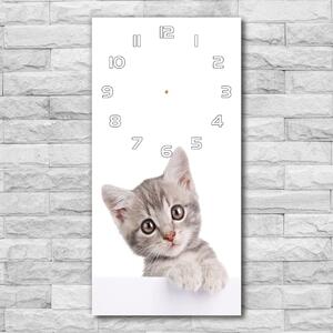 Négyszögletes fali üvegóra Szürke macska