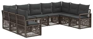 VidaXL Kerti Kanapé Szett 9 pcs Szürke polirattan