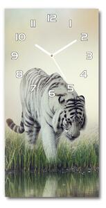 Négyszögletes fali üvegóra Fehér tigris