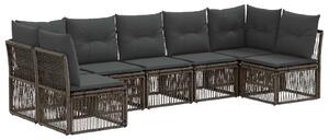 VidaXL Kerti Kanapé Szett 7 pcs Szürke polirattan
