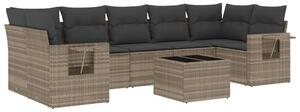 VidaXL Polyrattan Kerti Ülőgarnitúra - 8 részes, Világosszürke