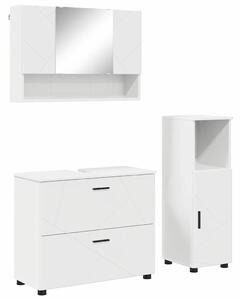 Fürdőszoba bútor szett 3 pcs Fehér 76.5 x 35 x 64 cm Faanyag