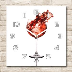 Négyzet alakú üvegóra Egy pohár bor