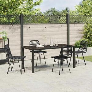VidaXL Kert étkező szett 5 pcs Fekete Poli rattan