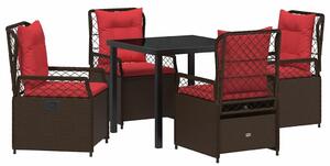 VidaXL Kert étkező szett 5 pcs Barna polirattan