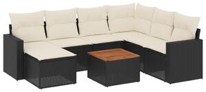 VidaXL Polyrattan Kerti Ülőgarnitúra - 8 részes - Fekete