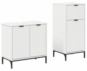 Fürdőszoba bútor szett 2 pcs Fehér 39.5 x 36 x 88 cm Faanyag