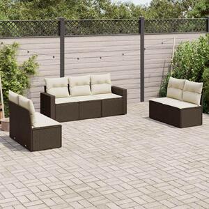 VidaXL Polyrattan Kerti Ülőgarnitúra - Barna - 7 részes