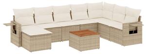 VidaXL Polyrattan Kerti Ülőgarnitúra - 9 részes - Bézs