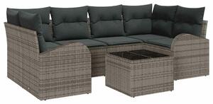 VidaXL Kerti Kanapé Szett Szürke 55 x 55 x 37 cm polirattan
