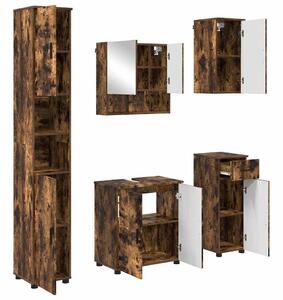 Fürdőszoba bútor szett 5 pcs Füstölt tölgy 61 x 35 x 64 cm