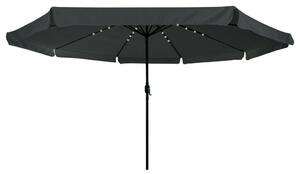 Kültéri Napernyő LED Fényekkel ø395x245 cm Antracit
