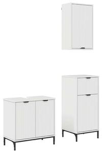 Fürdőszoba bútor szett 3 pcs Magasfényű fehér 39.5 x 36 x 88 cm