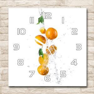 Szögletes fali üvegóra Narancs és víz