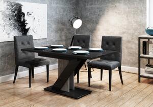 Étkezőasztal Mevenis (fényes fekete + kő) (4-6 fő részére). 1055215