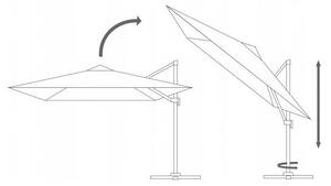 GardenLine függő Napernyő 3x4m - bézs
