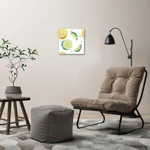 Szögletes fali üvegóra Citrom és lime