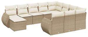 VidaXL Polyrattan Kerti Ülőgarnitúra - 11 részes - Bézs