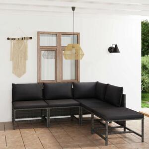VidaXL Polyrattan Kerti Ülőgarnitúra - 5 részes - Szürke