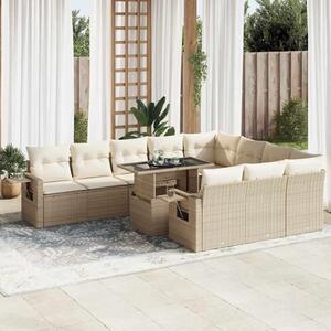 VidaXL Polyrattan Kerti Ülőgarnitúra - Bézs - 11 részes